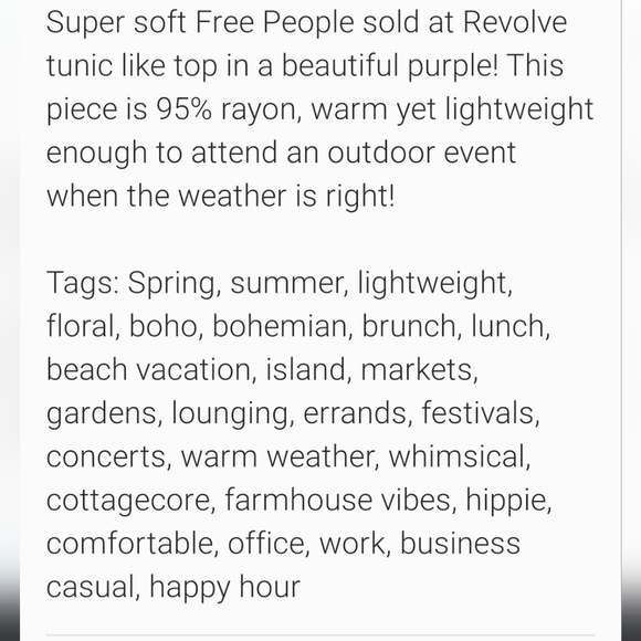 NEW Free People Revolve Thermal Ventura Drippy African Violet Top Bohemian Gypsy - Picture 15 of 16